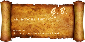 Galambosi Bardó névjegykártya
